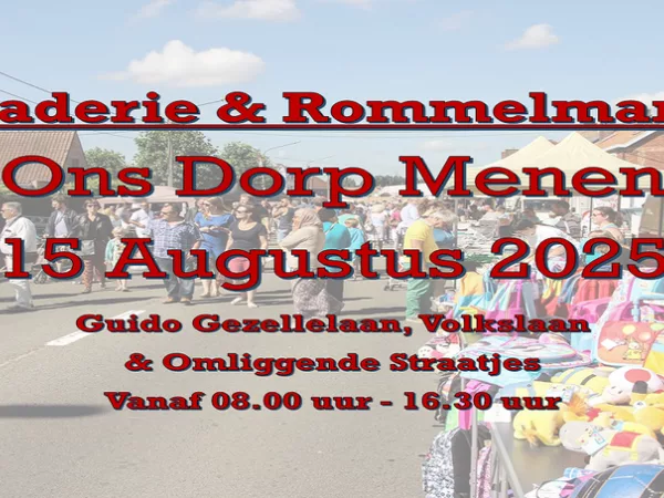 15 augustus wordt opnieuw hoogdag tijdens braderie Ons Dorp in Menen