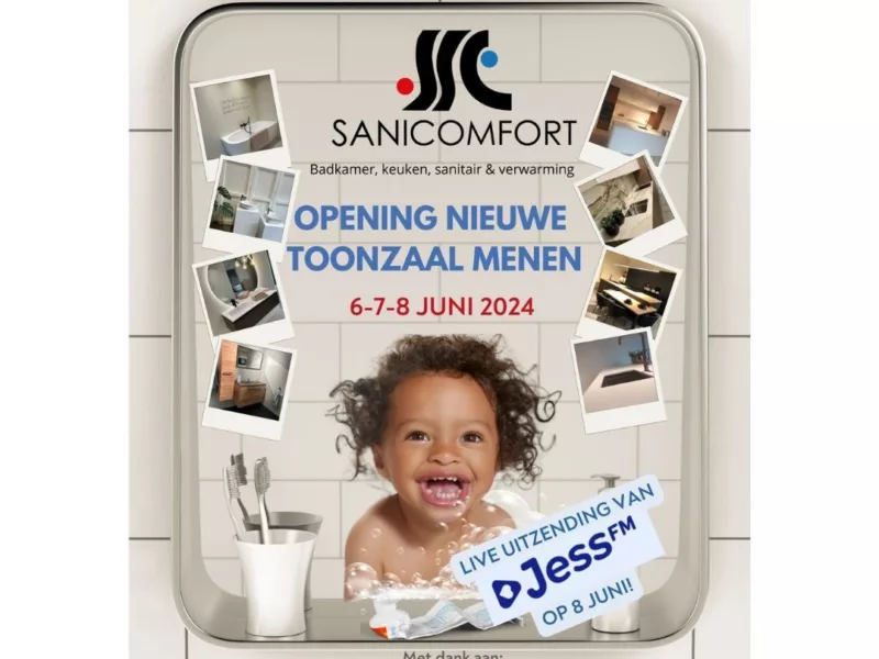 Jess FM op zaterdag 8 juni live te gast bij Sanicomfort