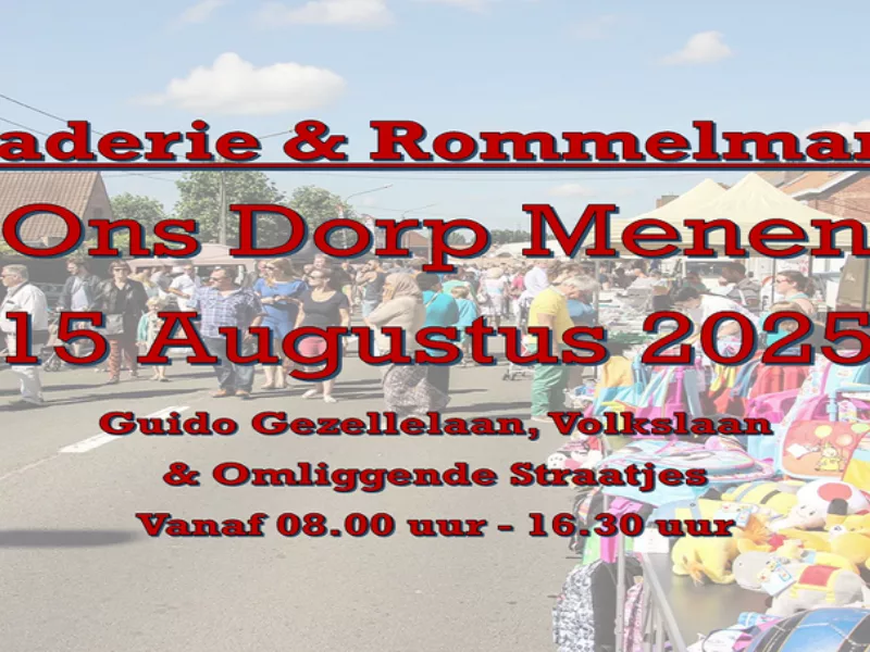15 augustus wordt opnieuw hoogdag tijdens braderie Ons Dorp in Menen