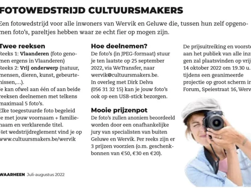 Dirk Delva tevreden over fotowedstrijd 'Mijn mooiste foto'
